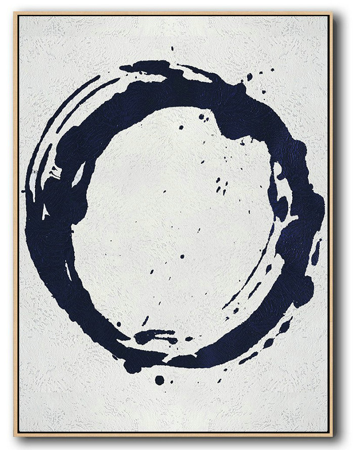 Large Abstract Art,Buy Hand Painted Navy Blue Abstract Painting Online,Modern Abstract Wall Art